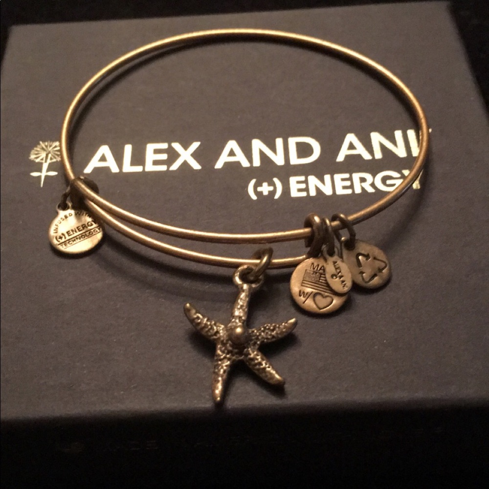 Authentic Alex and Ani gold starfish bangle